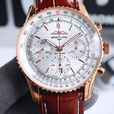 Breitling Navitimer chronometre 1884 43mm Grooved Bezel B01 Movement White Watch